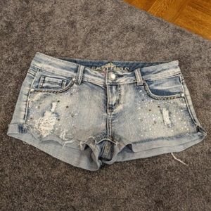 Studded Jean Shorts